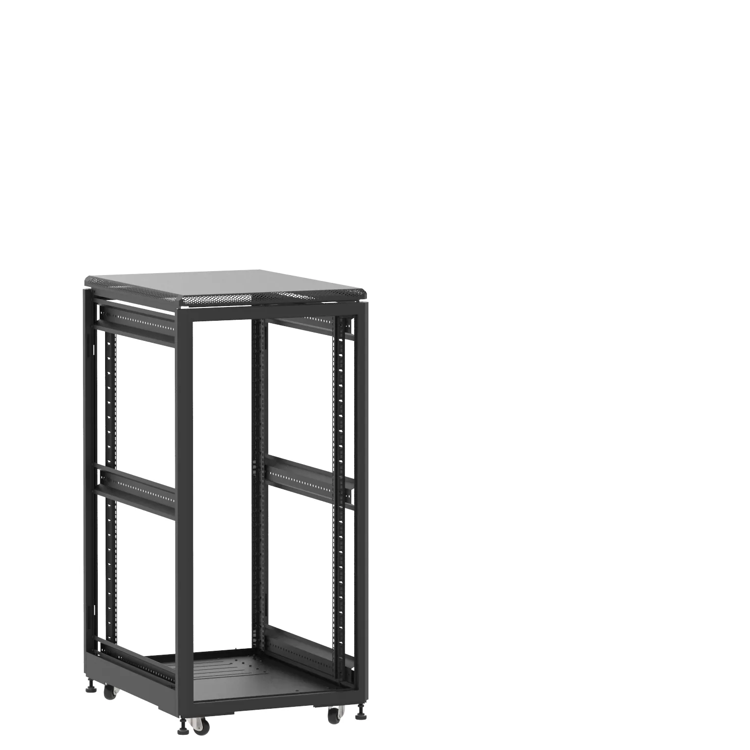 Baie en kit Ligne 500 24U 600x800mm, porte avant : Sans Porte, porte arrière : Sans Porte, sans panneaux latéraux