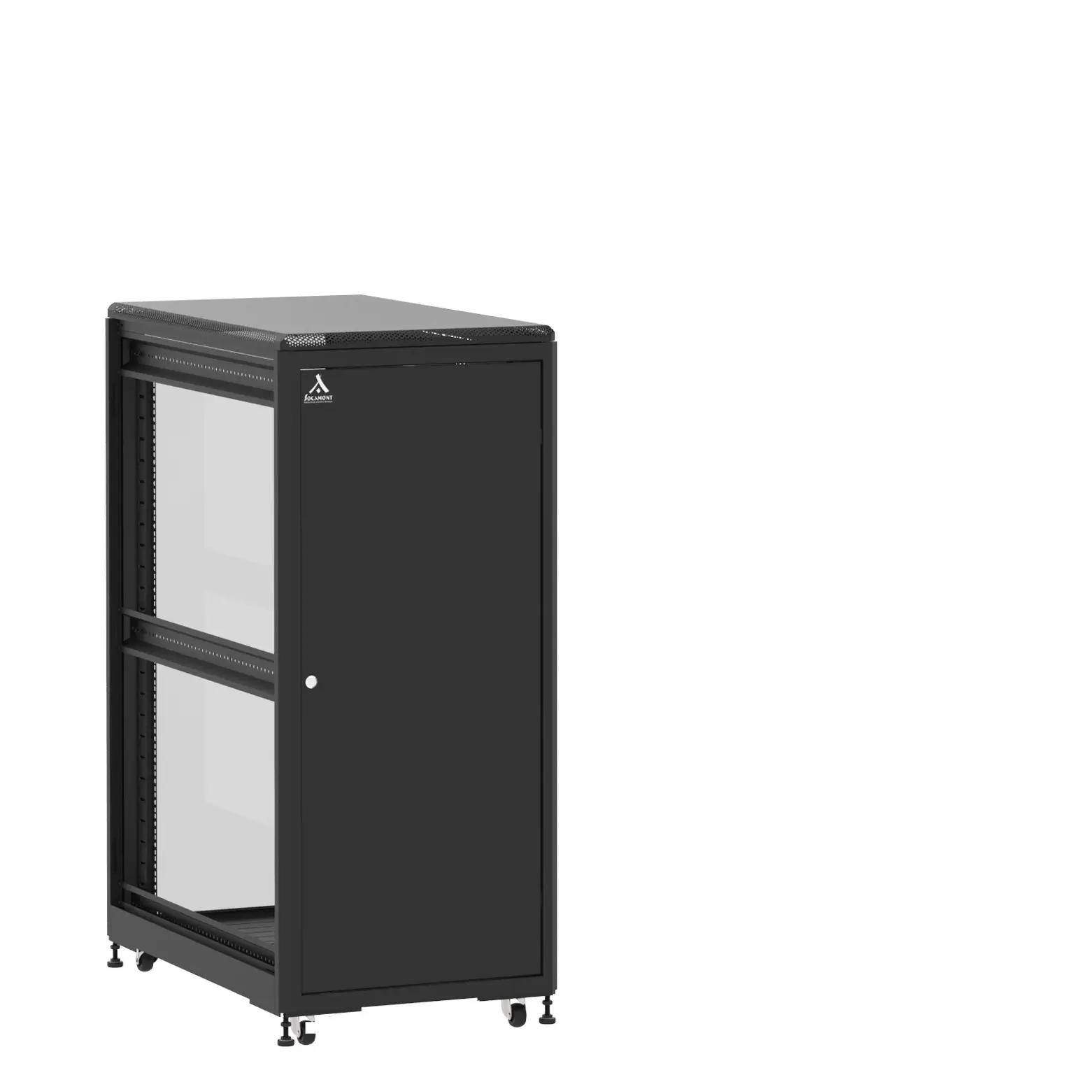 Baie en kit Ligne 500 27U 600x1000mm, porte avant : Simple Pleine, porte arrière : Simple Verre, sans panneaux latéraux