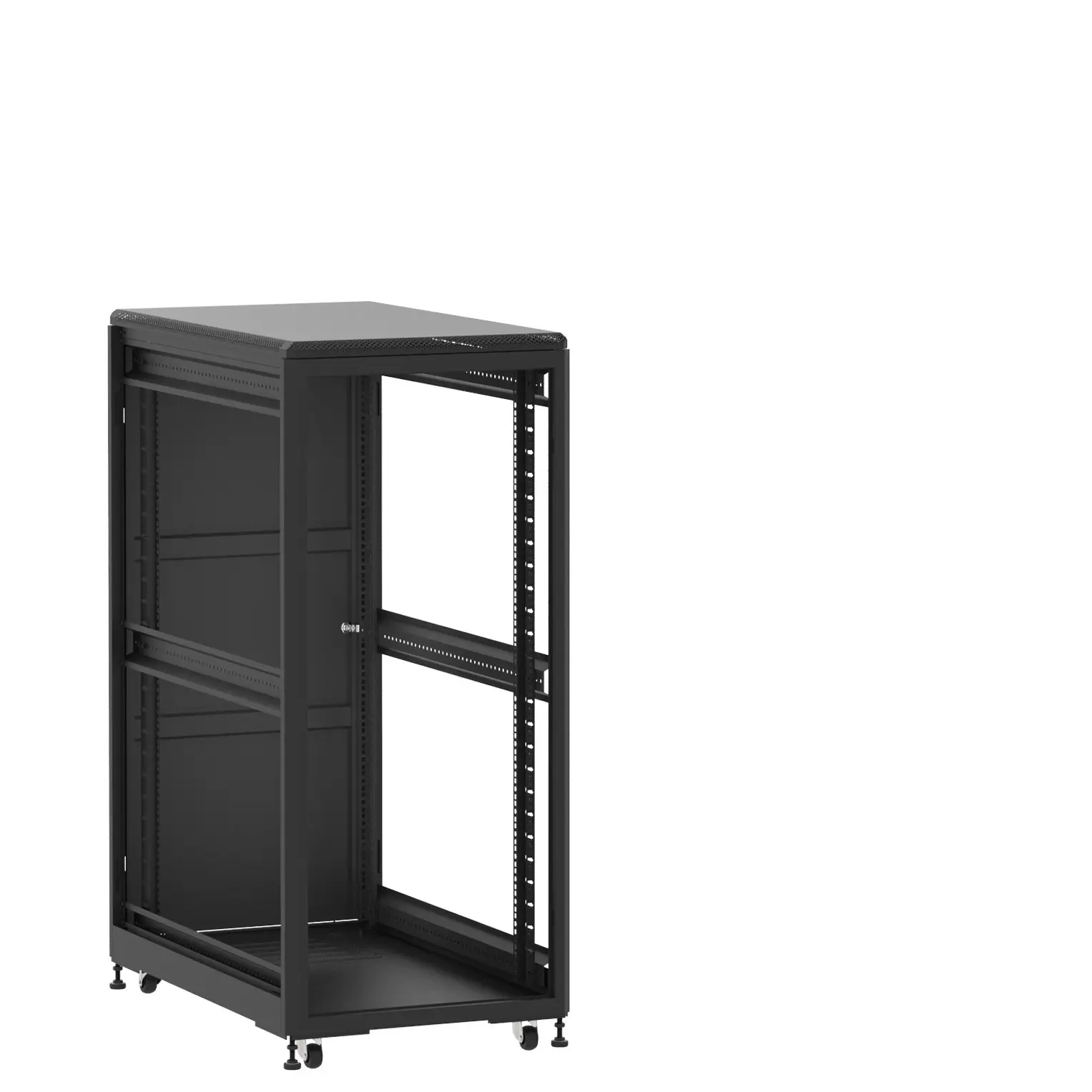 Baie en kit Ligne 500 27U 600x1000mm, porte avant : Sans Porte, porte arrière : Simple Pleine, sans panneaux latéraux
