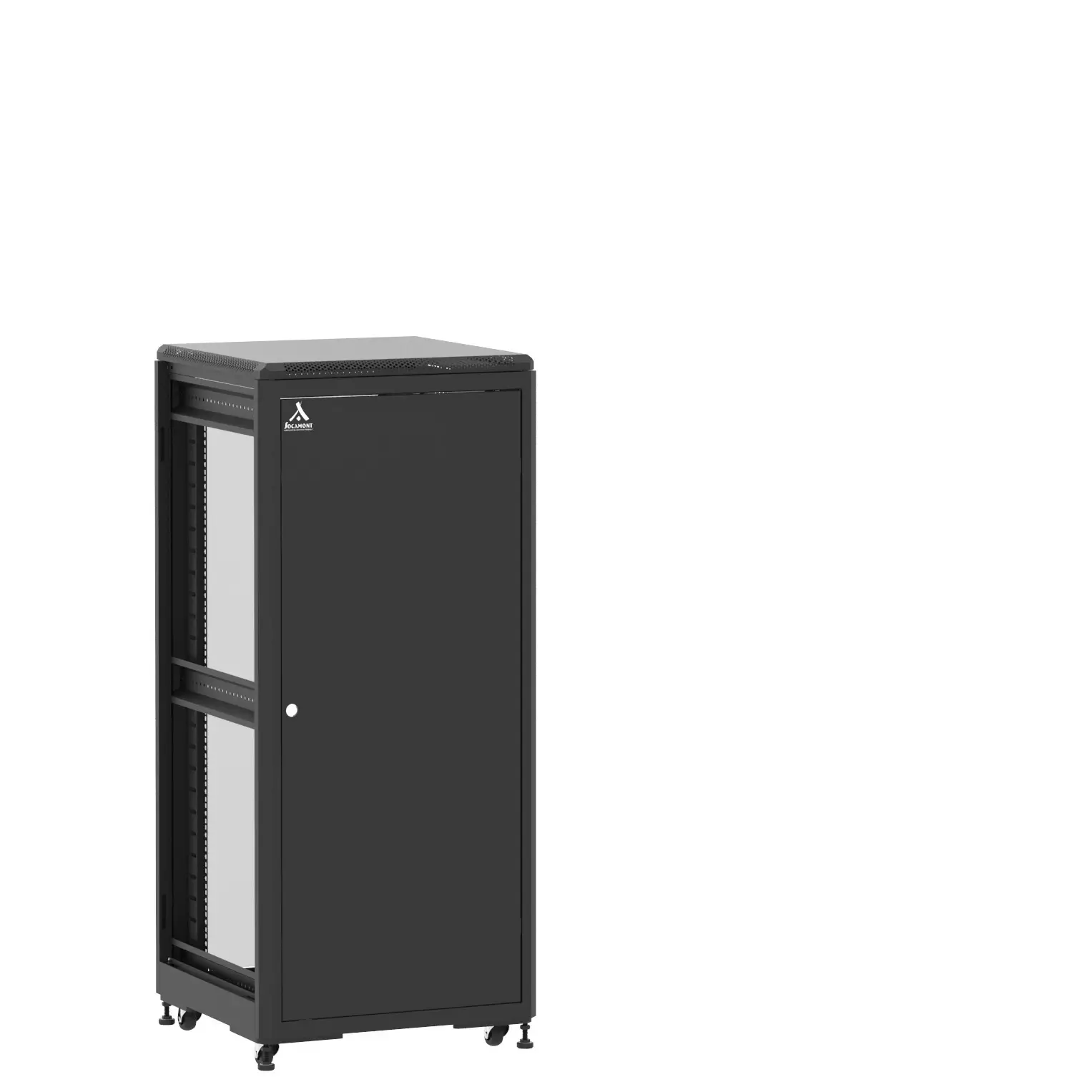 Baie en kit Ligne 500 27U 600x600mm, porte avant : Simple Pleine, porte arrière : Simple Verre, sans panneaux latéraux