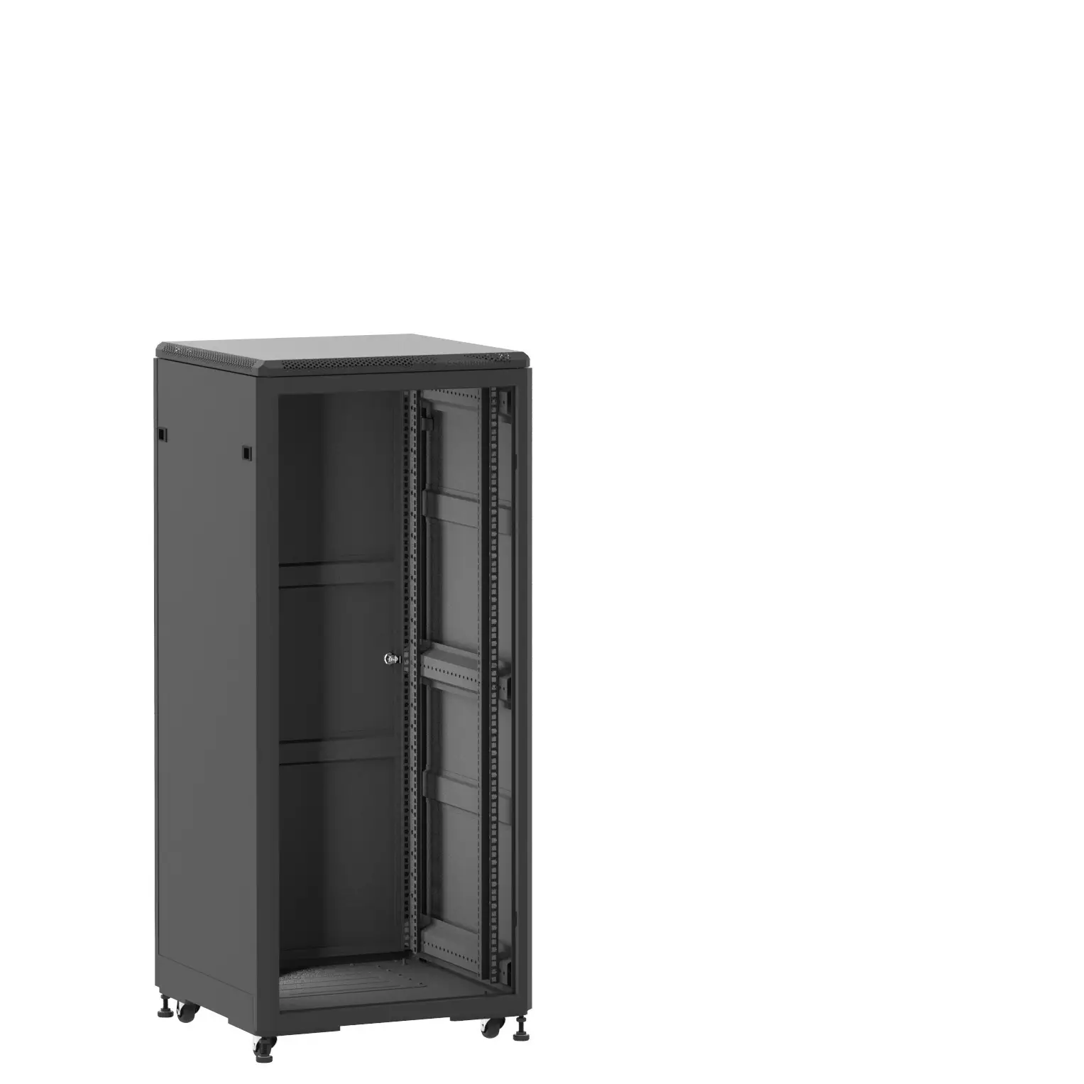 Baie en kit Ligne 500 27U 600x600mm, porte avant : Sans Porte, porte arrière : Simple Pleine, avec panneaux latéraux