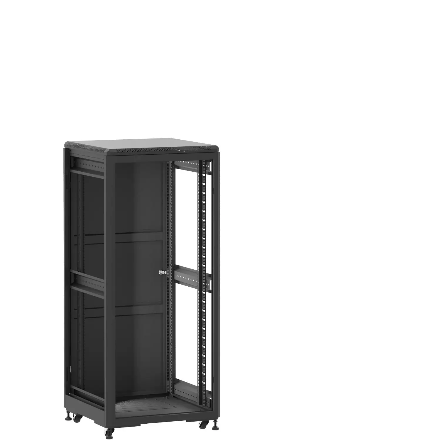 Baie en kit Ligne 500 27U 600x600mm, porte avant : Sans Porte, porte arrière : Simple Pleine, sans panneaux latéraux