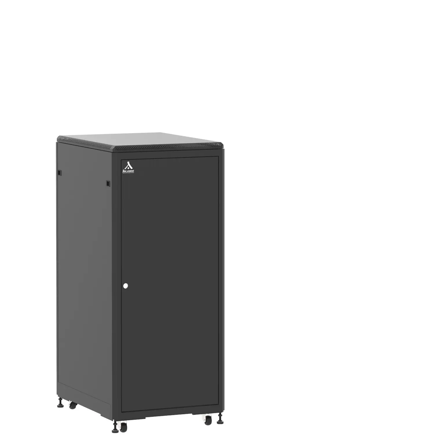 Baie en kit Ligne 500 27U 600x800mm, porte avant : Simple Pleine, porte arrière : Sans Porte, avec panneaux latéraux