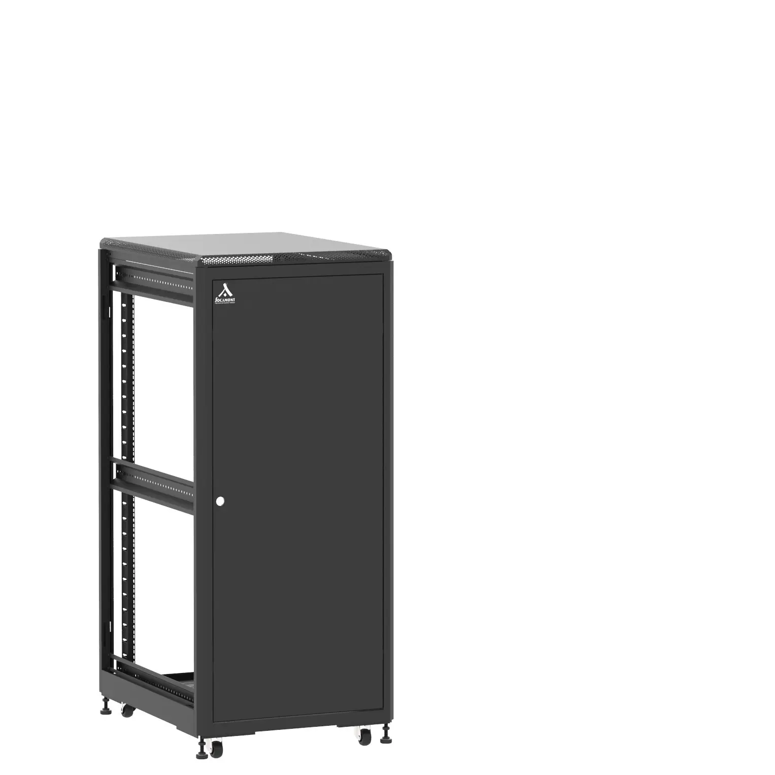 Baie en kit Ligne 500 27U 600x800mm, porte avant : Simple Pleine, porte arrière : Sans Porte, sans panneaux latéraux