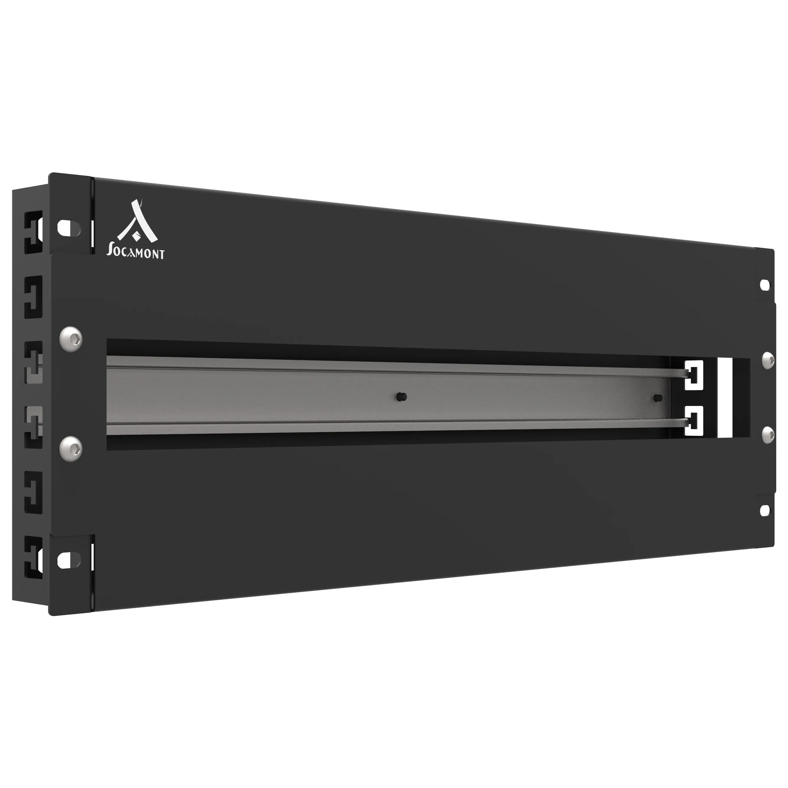 Bandeau 4U decaisse 19 pouces avec rail DIN, capot et façade pour 24 modules