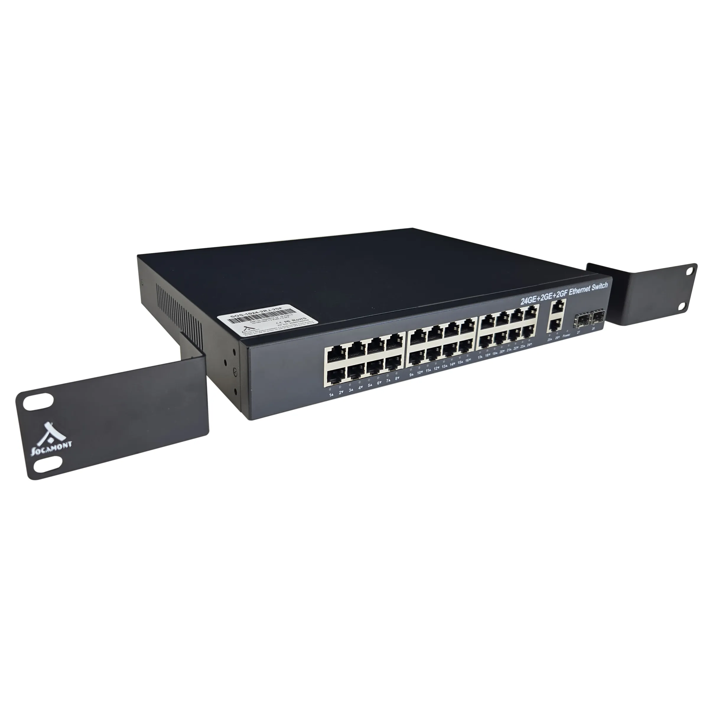 SWITCH GIGABITS 19'' 24 PORTS 10/100/1000 + 2 RJ45 + 2 SFP