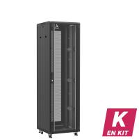 Baie en kit Ligne 800 42U 600x600mm, porte avant : Simple Verre, porte arrière : Simple Nid d'Abeille, avec panneaux latéraux (71018)