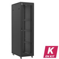 Baie en kit Ligne 800 47U 600x1000mm, porte avant : Simple Nid d'Abeille, porte arrière : Double Nid d'Abeille, avec panneaux latéraux