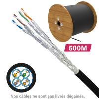 Câble CAT7 SFTP PEHD OUTDOOR 1X4P 100 OHMS AWG23 Touret 500M