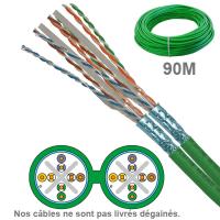 Câble réseau cuivre CAT6 FUTP, paires 2x4, en couronne : longueur : 90m