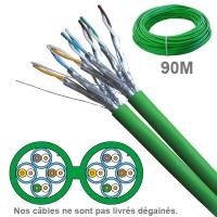 Câble réseau cuivre CAT6A UFTP, paires 2x4, en couronne : longueur 90m