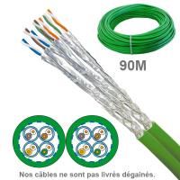 Câble réseau cuivre CAT7A SFTP, paires : 2x4,  en couronne : longueur : 90m