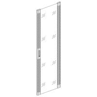 Porte avant/arrière en verre de sécurité et montants en métal perforé, Hauteur : 42U, Largeur : 600