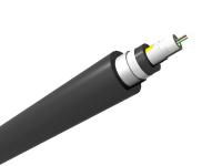 Câble optique Central Loose tube renforcé, armé acier à gaine PEHD, 4 fibres, mode OS1/2 9/125